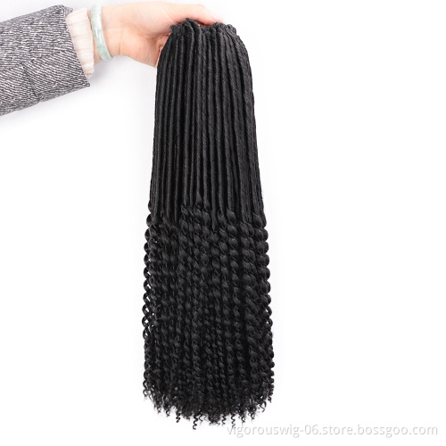 Vigorous Soft Faux Locs Ombre Twisted Hair Synthetic Dreadlocks Crochet Braiding Goddess Locs Crochet Braids Hair Extension